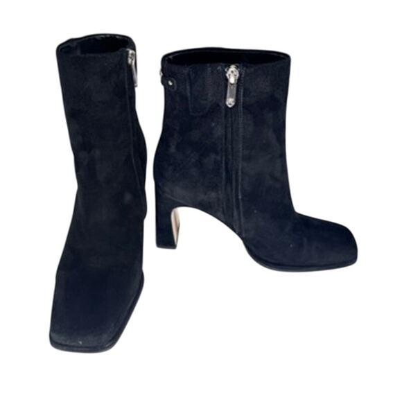 Sam Edelman Irie Square Toe Boot Black Size 9.5 Suede - Picture 2 of 7